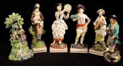 Four Staffordshire pearlware figures