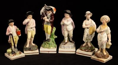 Four Staffordshire pearlware figures