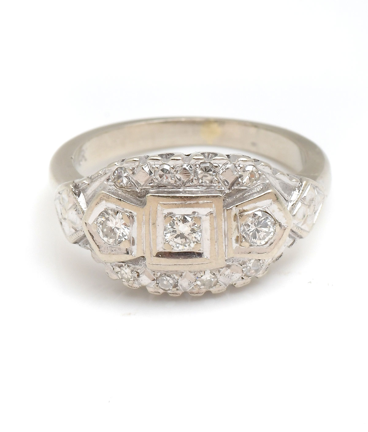 14K ART DECO DIAMOND RING: 14K