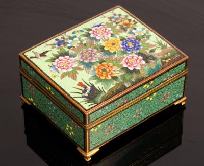 A cloisonné box and cover, the
