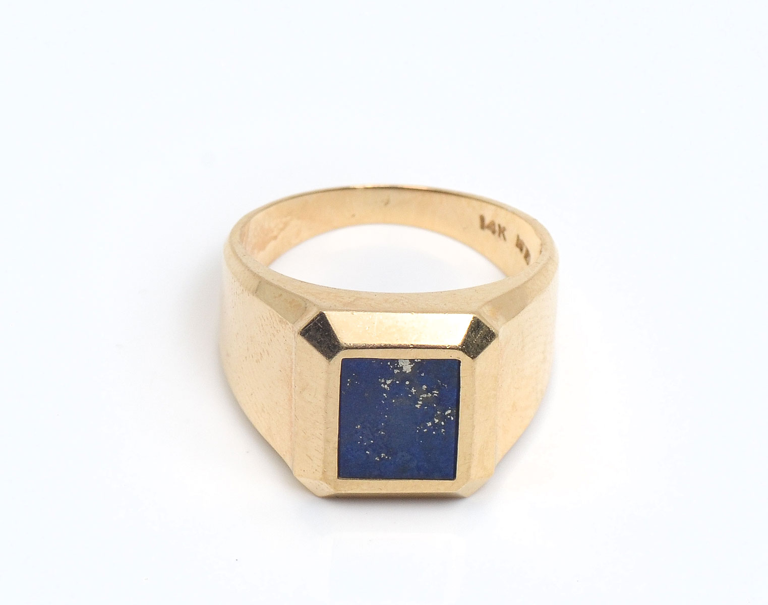 14K SQUARE LAPIS RING 14K yellow 36c5a0