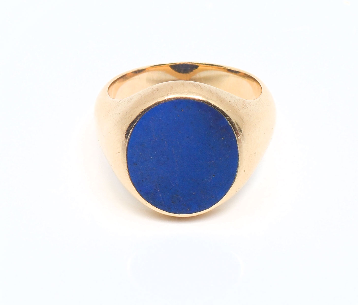 HANDSOME 14K OVAL LAPIS RING 14K 36c5a2