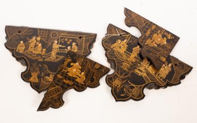 A pair of Chinese lacquered folding 36c5ab