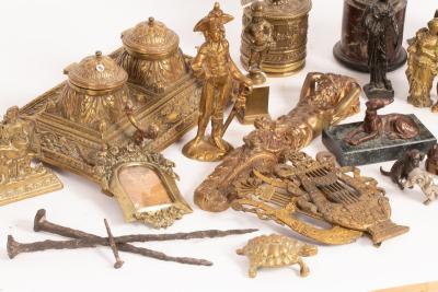 A collection of decorative bronze