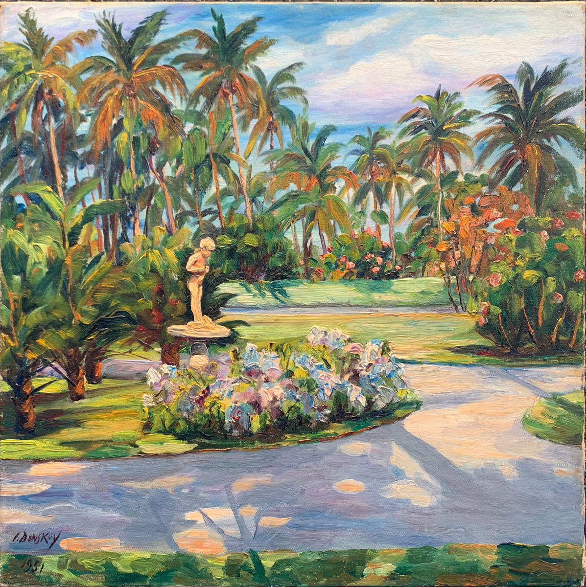 I. DONSKOY MIAMI PARK FLORIDA 1951 PAINTING: