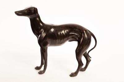 A bronze figure of a greyhound, 30cm