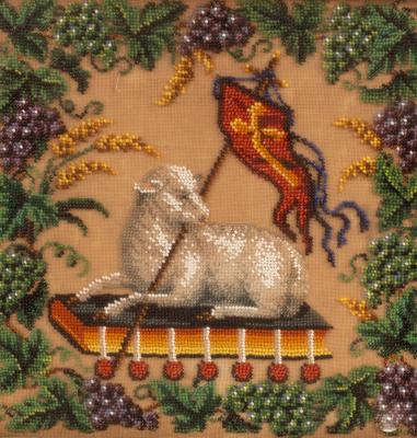 A Victorian beadwork panel depicting 36c60a