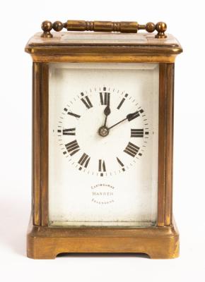 A gilt brass cased carriage clock,