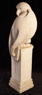 A composite stone sculpture of an eagle