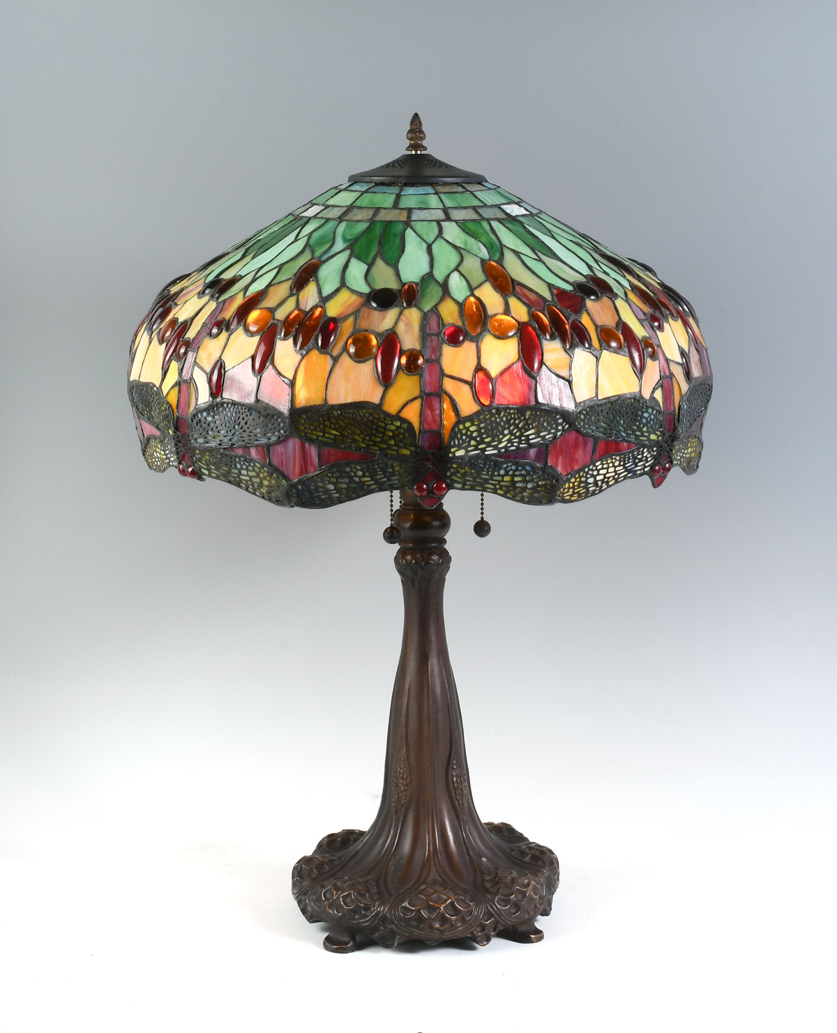 CONTEMPORARY LEADED DRAGON FLY LAMP: