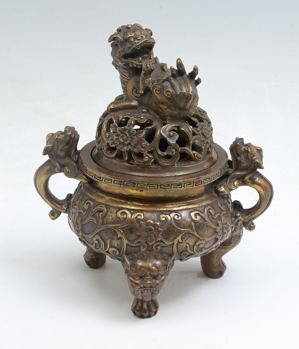 CHINESE BRONZE FOO DOG CENSOR  36c672