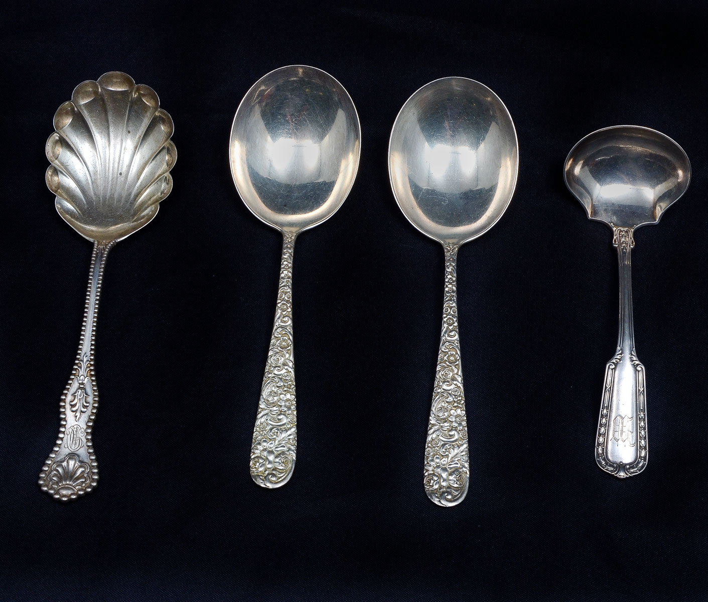 4 PC. STERLING LADLES & SPOONS: