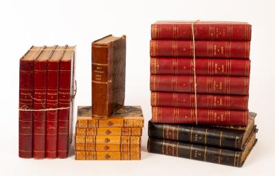 Bindings: A group of leather bound volumes,