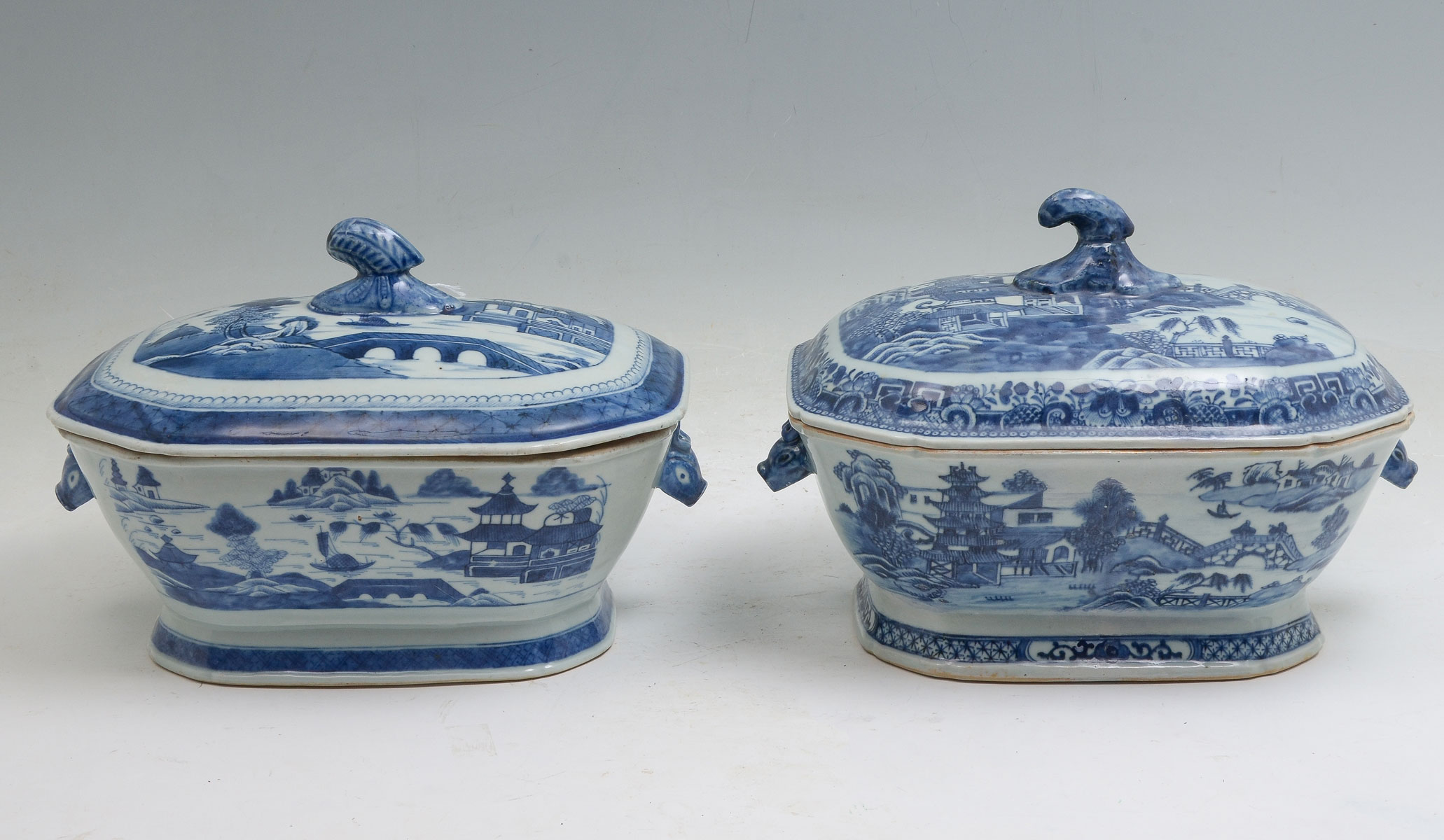 2 PC CHINESE BLUE WHITE PORCELAIN 36c69e