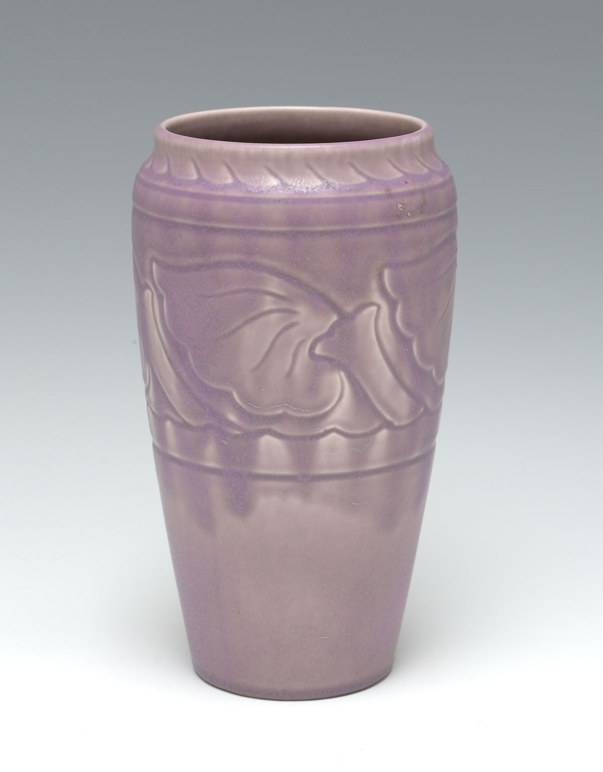 ROOKWOOD INCISED LAVENDER VASE  36c6e7