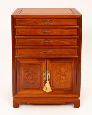 A Chinese hardwood side cabinet,