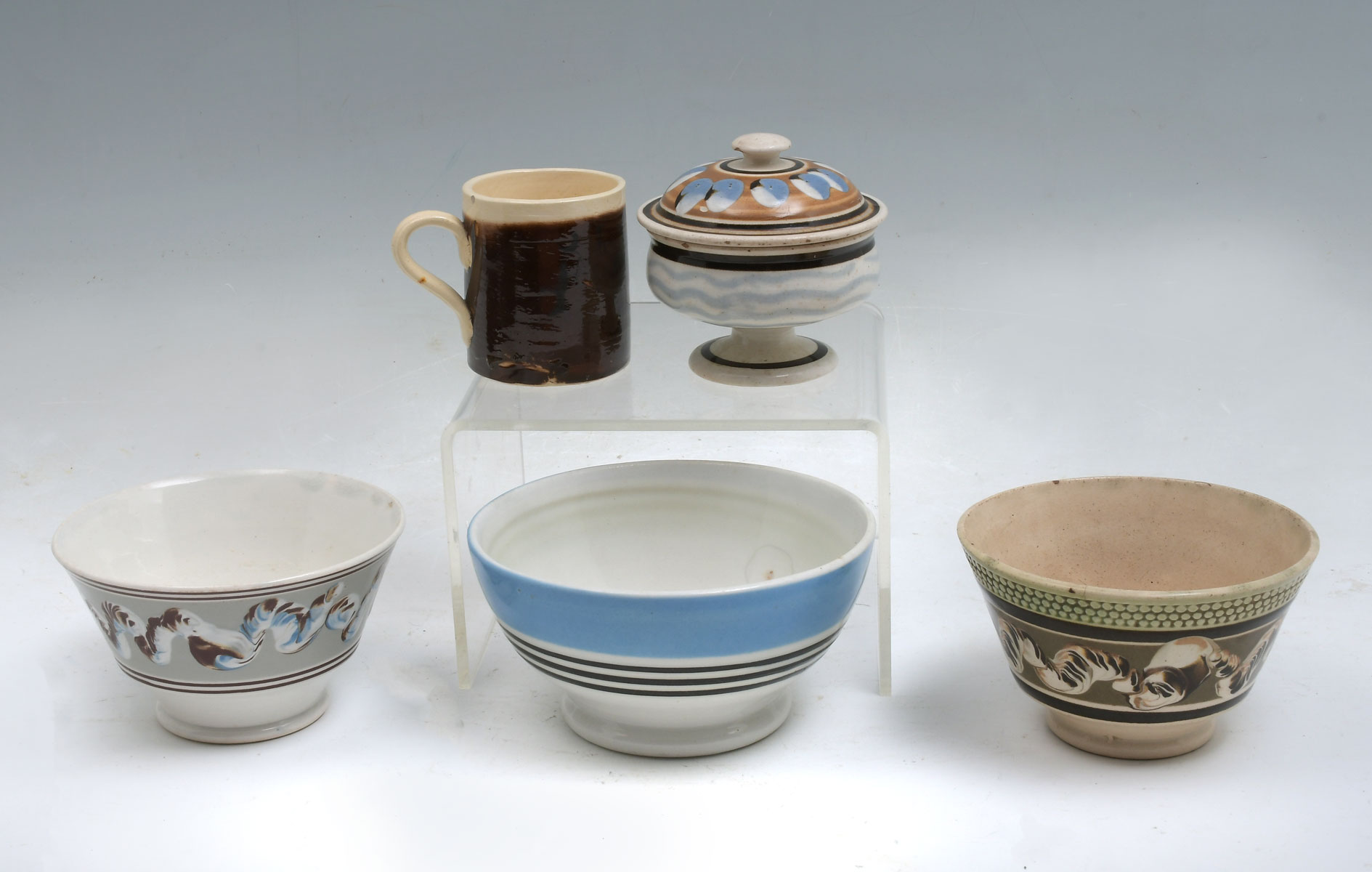 5 PC. MOCHAWARE BOWLS & MUG: Comprising;