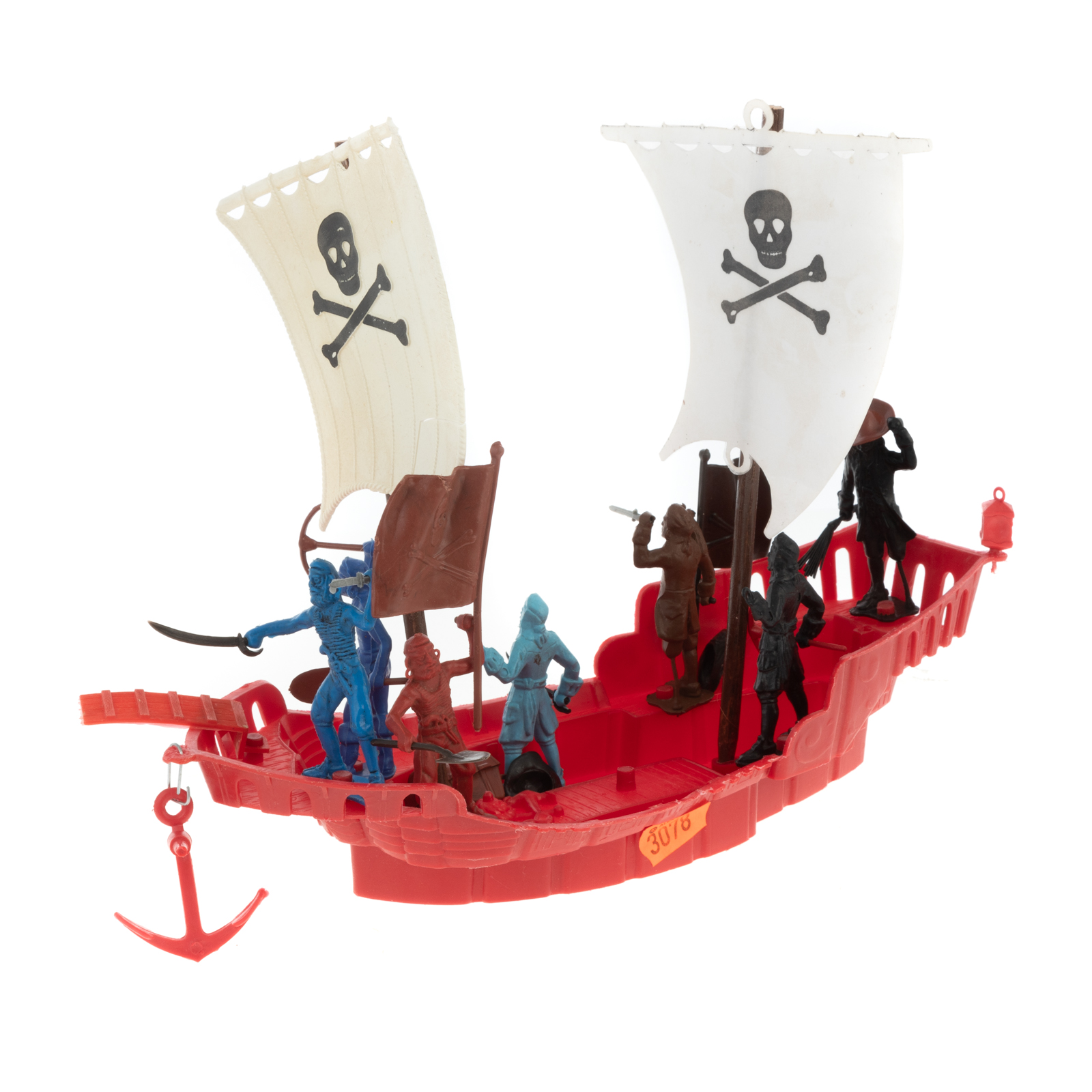 MPC PLASTIC PIRATE SHIP & CREW Molded