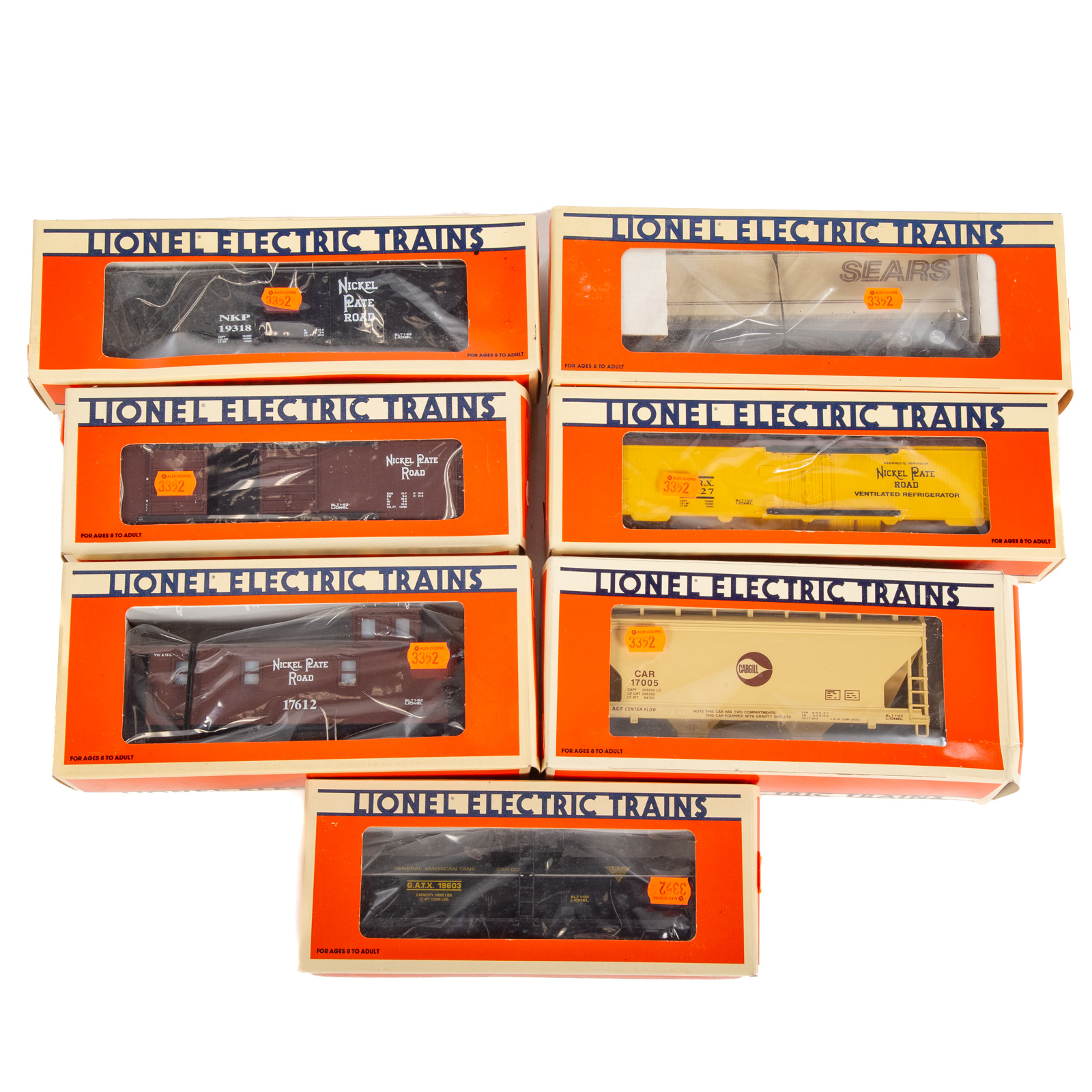 SEVEN LIONEL FREIGHT CARS Including 36a12f