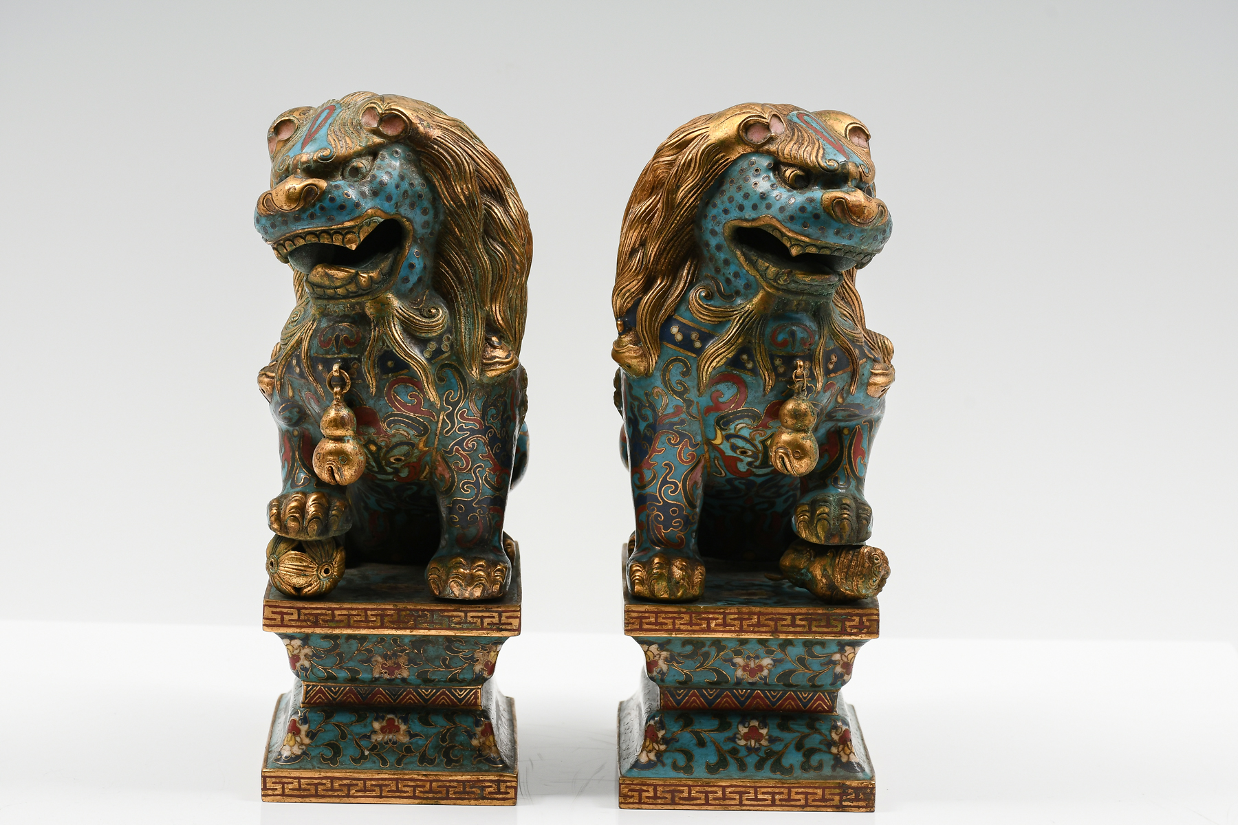 PAIR OF CHINESE GILT CLOISONNE