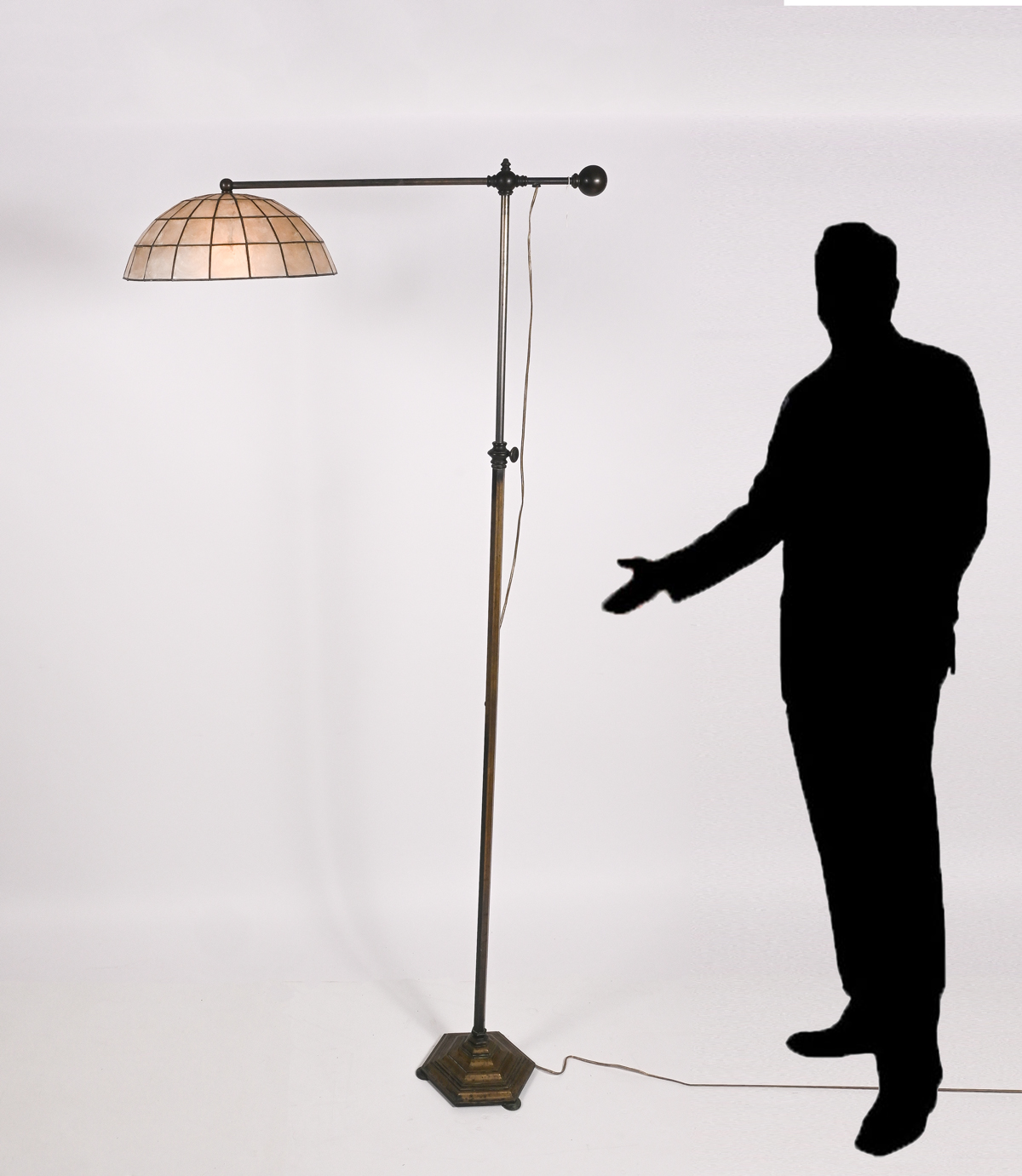 ADJUSTABLE BRONZE FLOOR LAMP W/