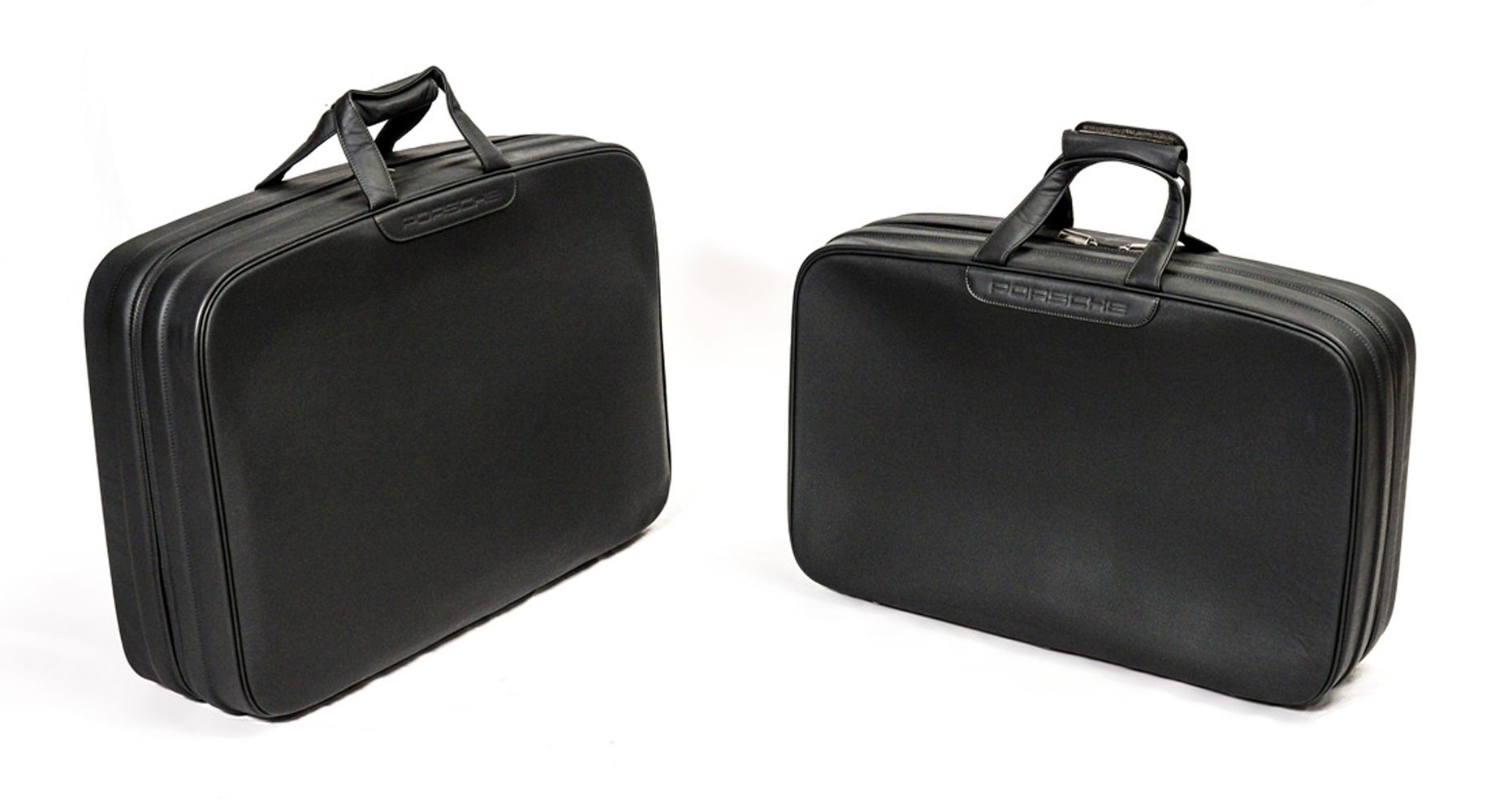 2 PIECE PORSCHE LEATHER LUGGAGE: