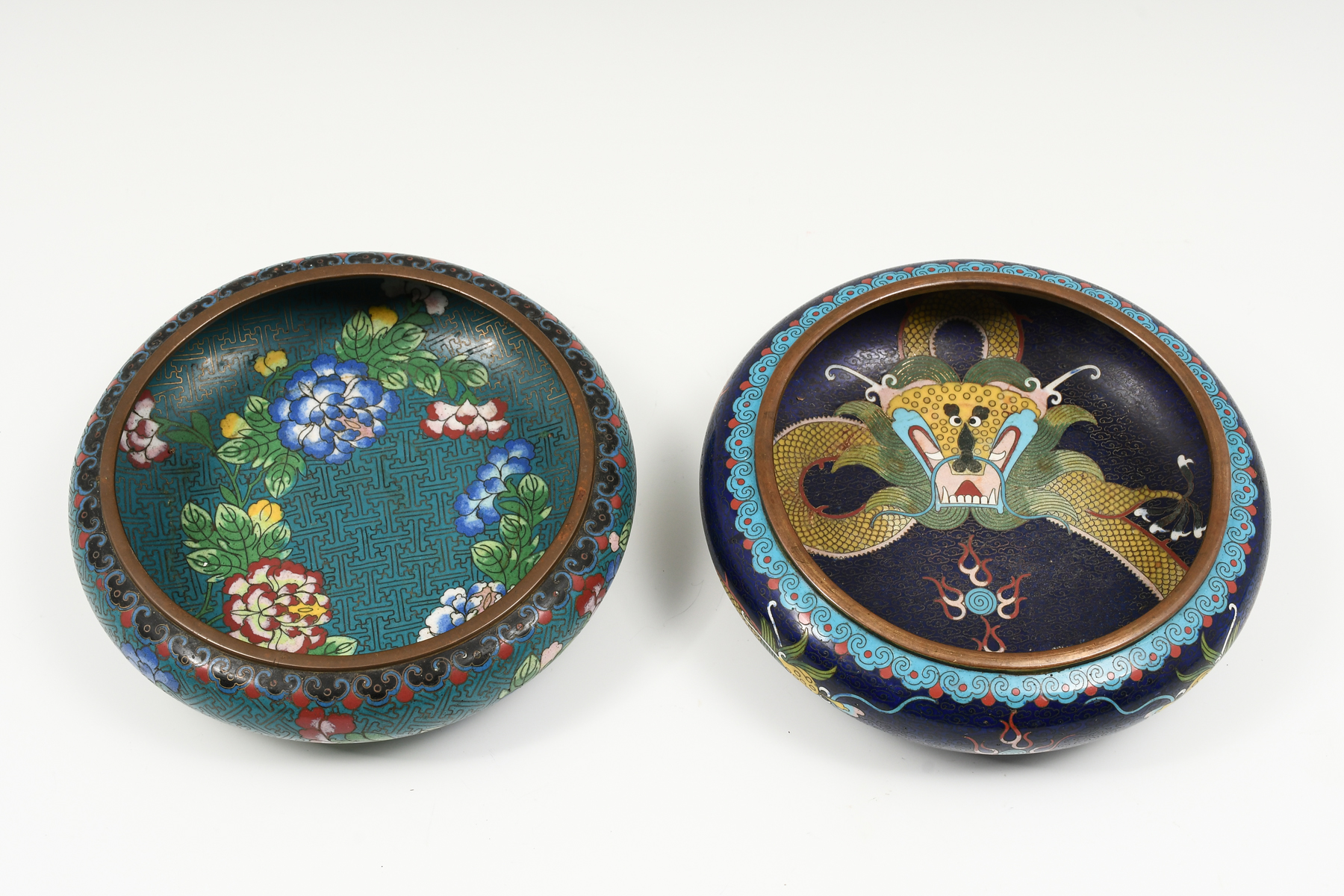 2 PC CHINESE CLOISONNE BRUSH WASH 36a27b