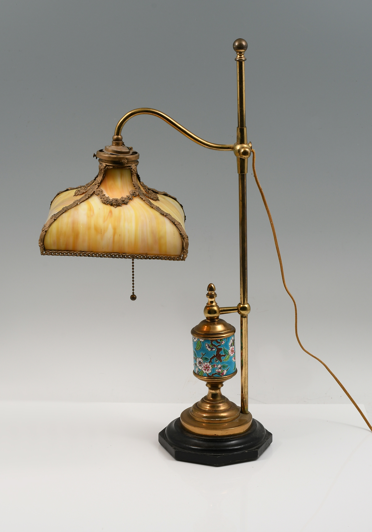 LONGWY PORCELAIN BRASS DESK LAMP  36a28f