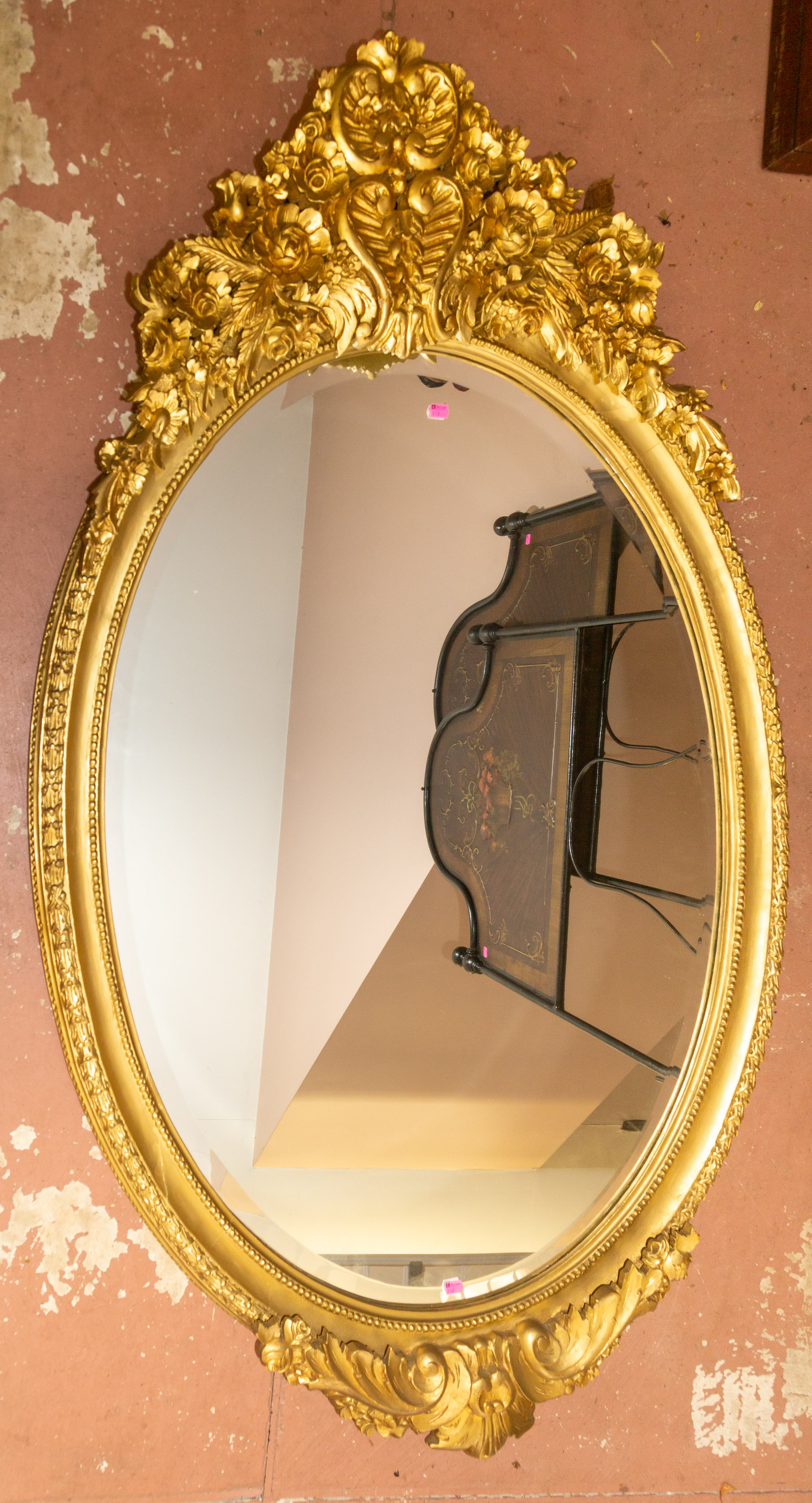 LARGE GILT FRAMED MIRROR 89 in  36a2b1