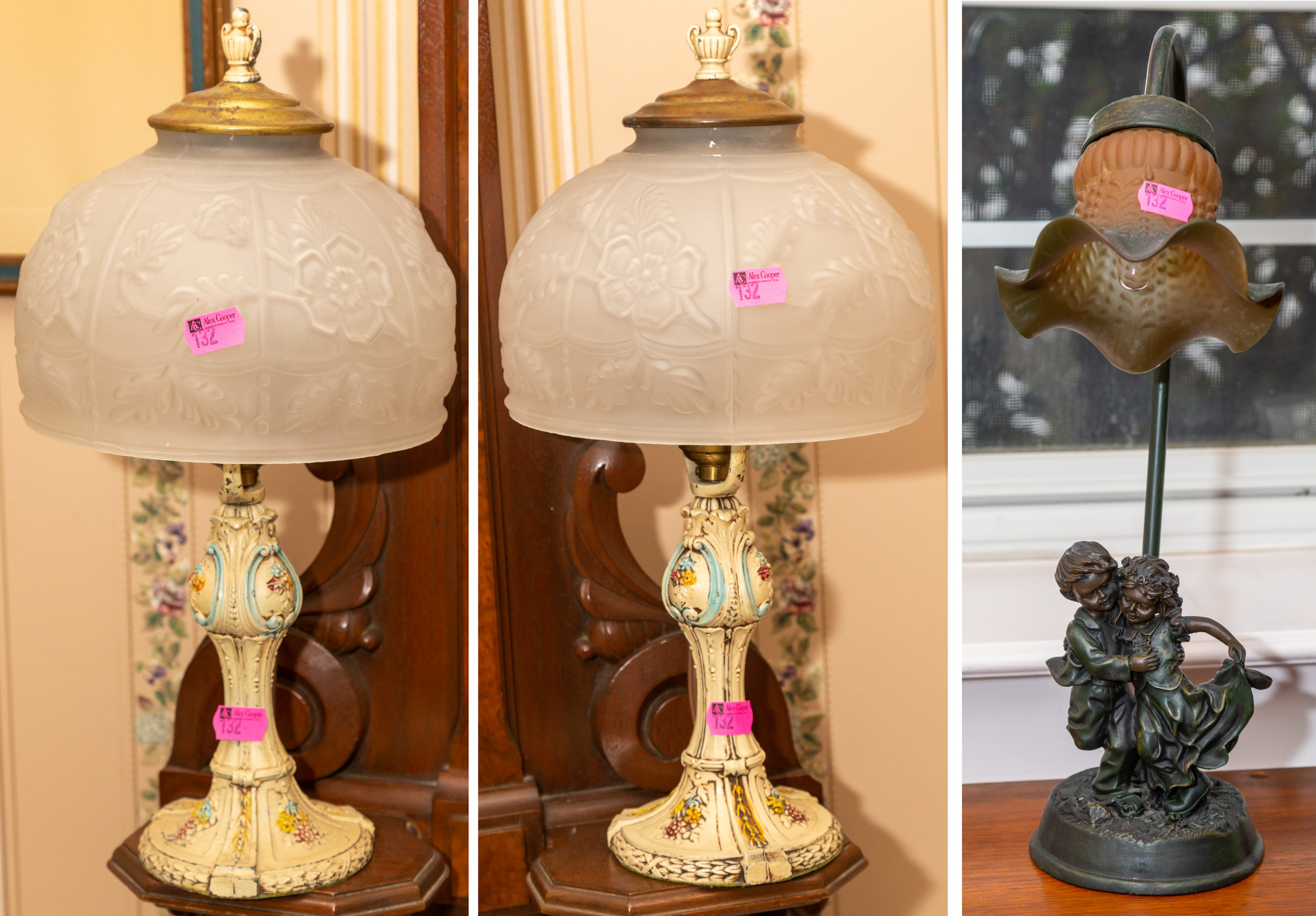 THREE DECORATIVE LAMPS Including