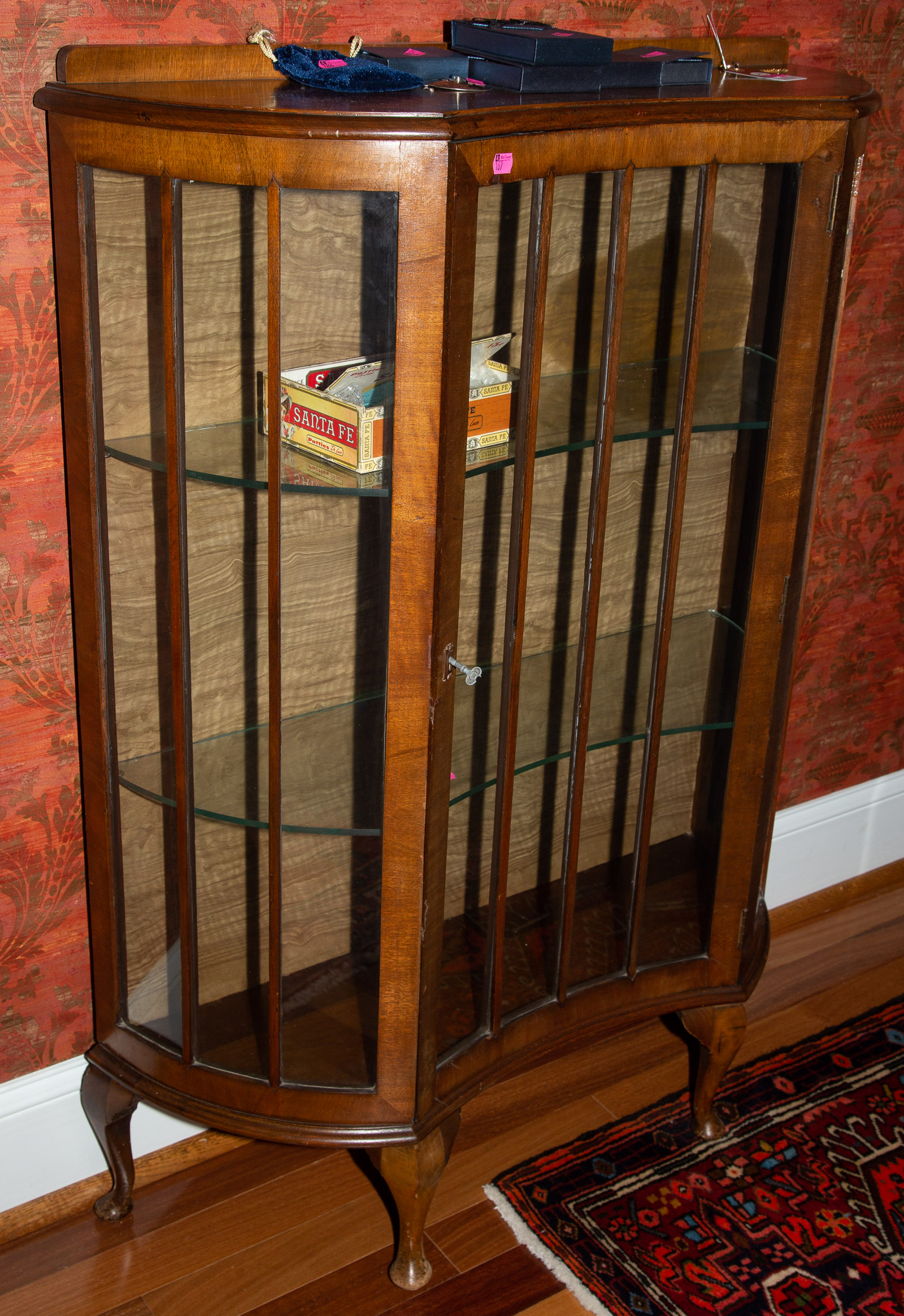 QUEEN ANNE STYLE CURIO CABINET