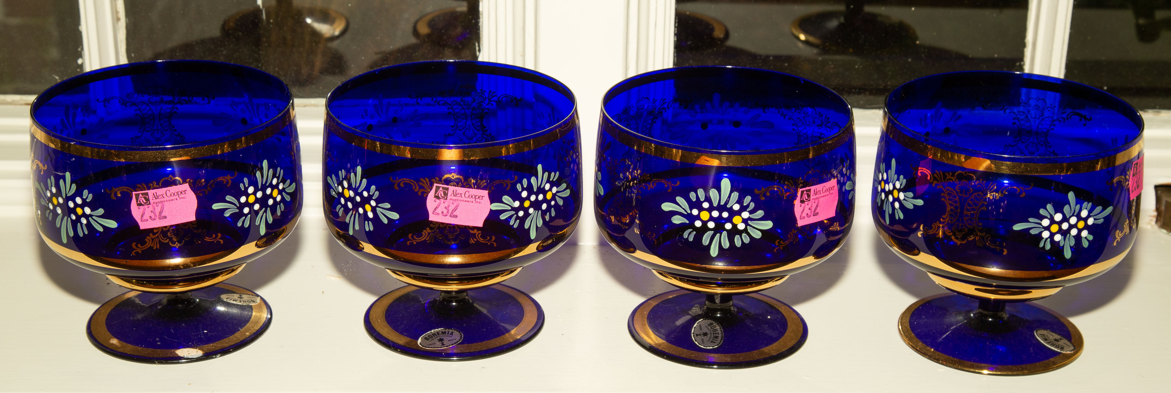 A SET OF FOUR BOHEMIAN SHERBET BOWLS