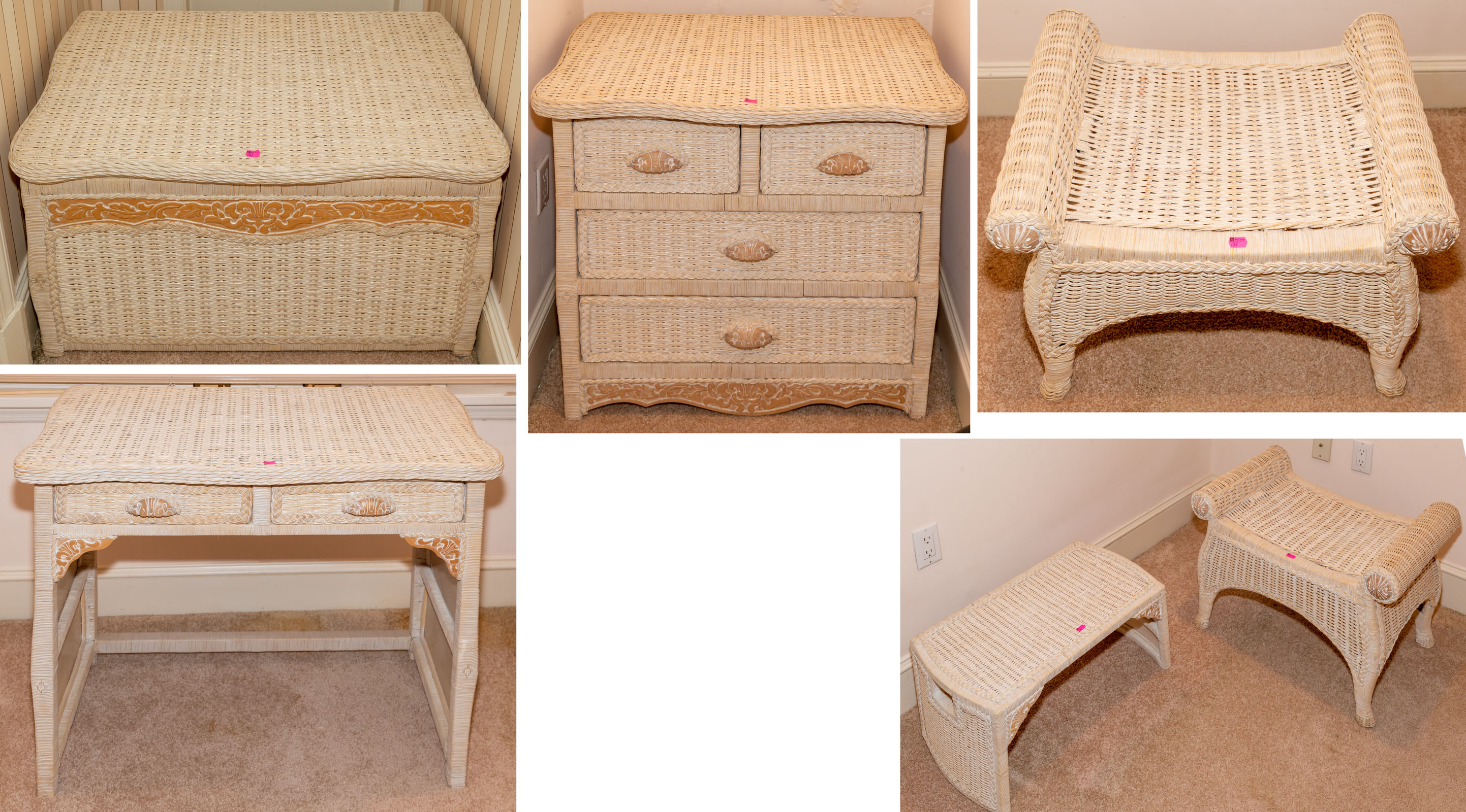 SUITE OF WICKER FURNITURE Including