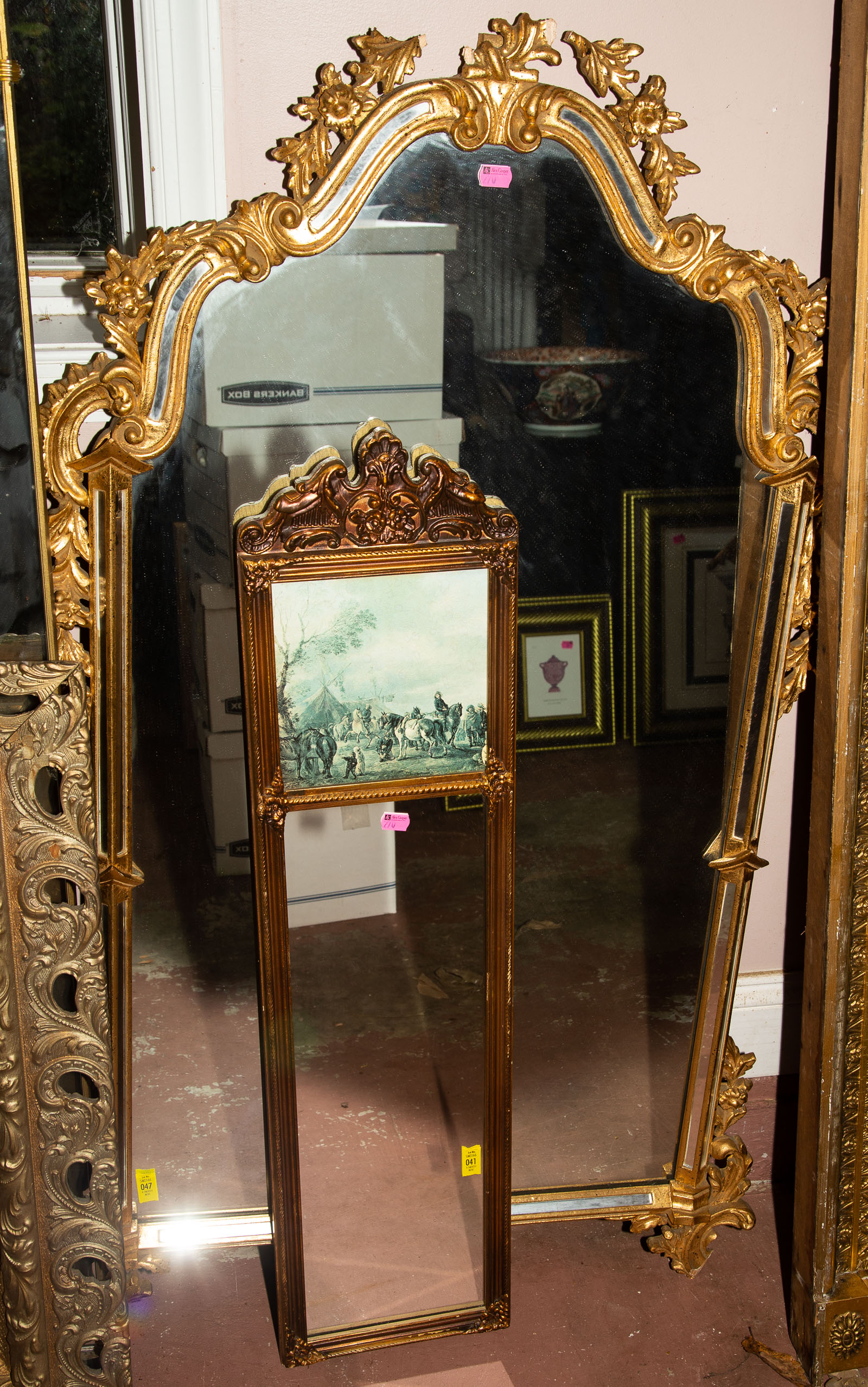 TWO LOUIS XV-STYLE MIRRORS Largest