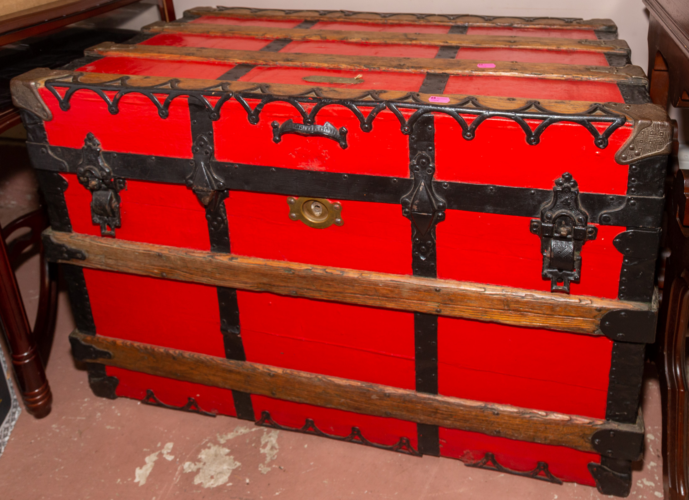 C.A. TAYLOR RED-PAINTED TRUNK 23