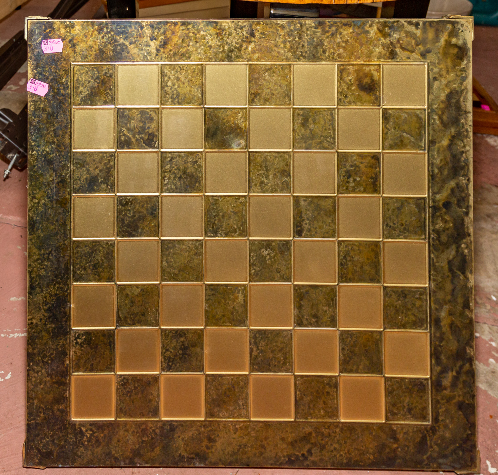 METAL CHESS BOARD 21 1 4 in Sq  36a37d