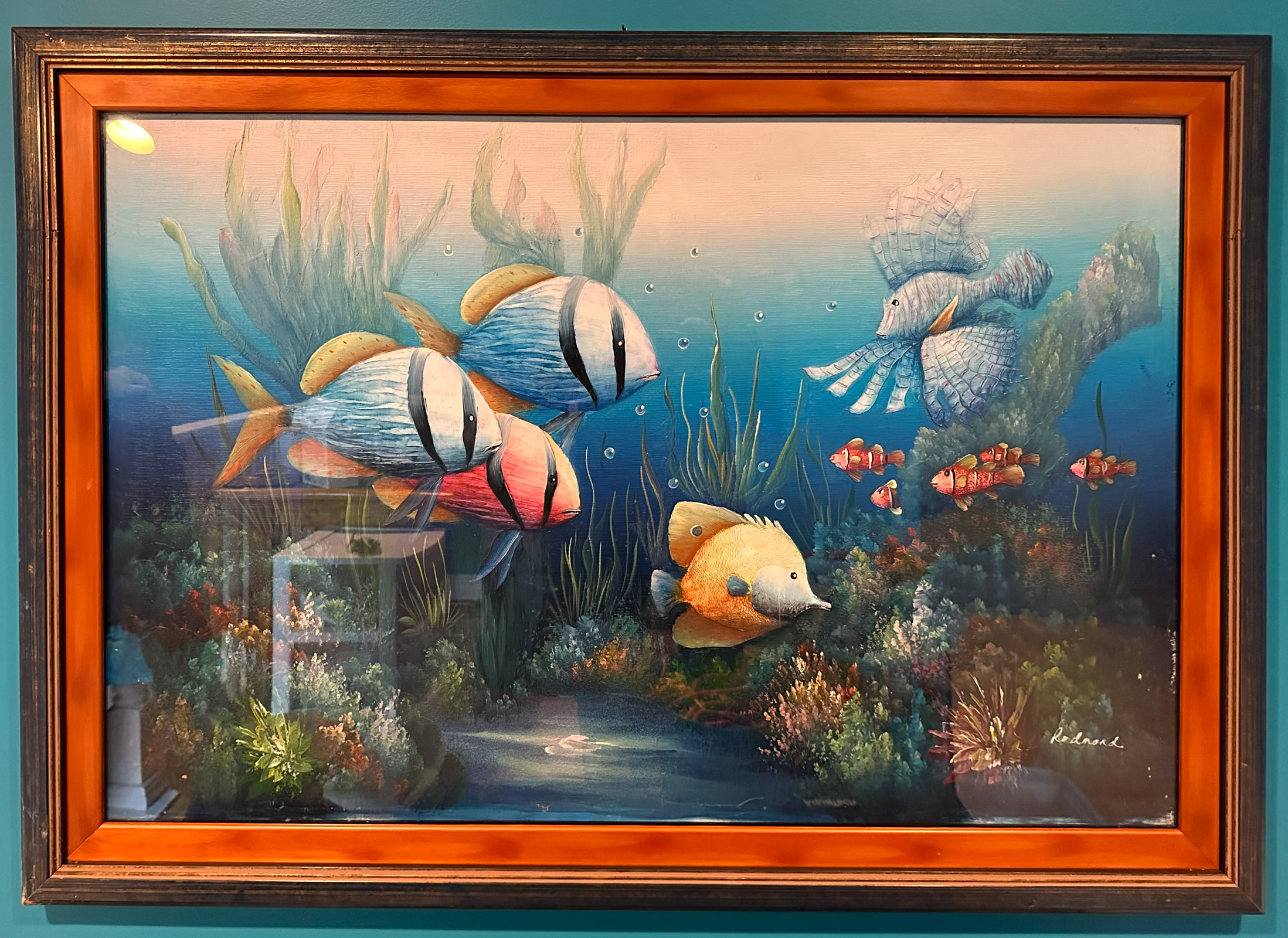 FRAMED PRINT OF TROPICAL FISH *