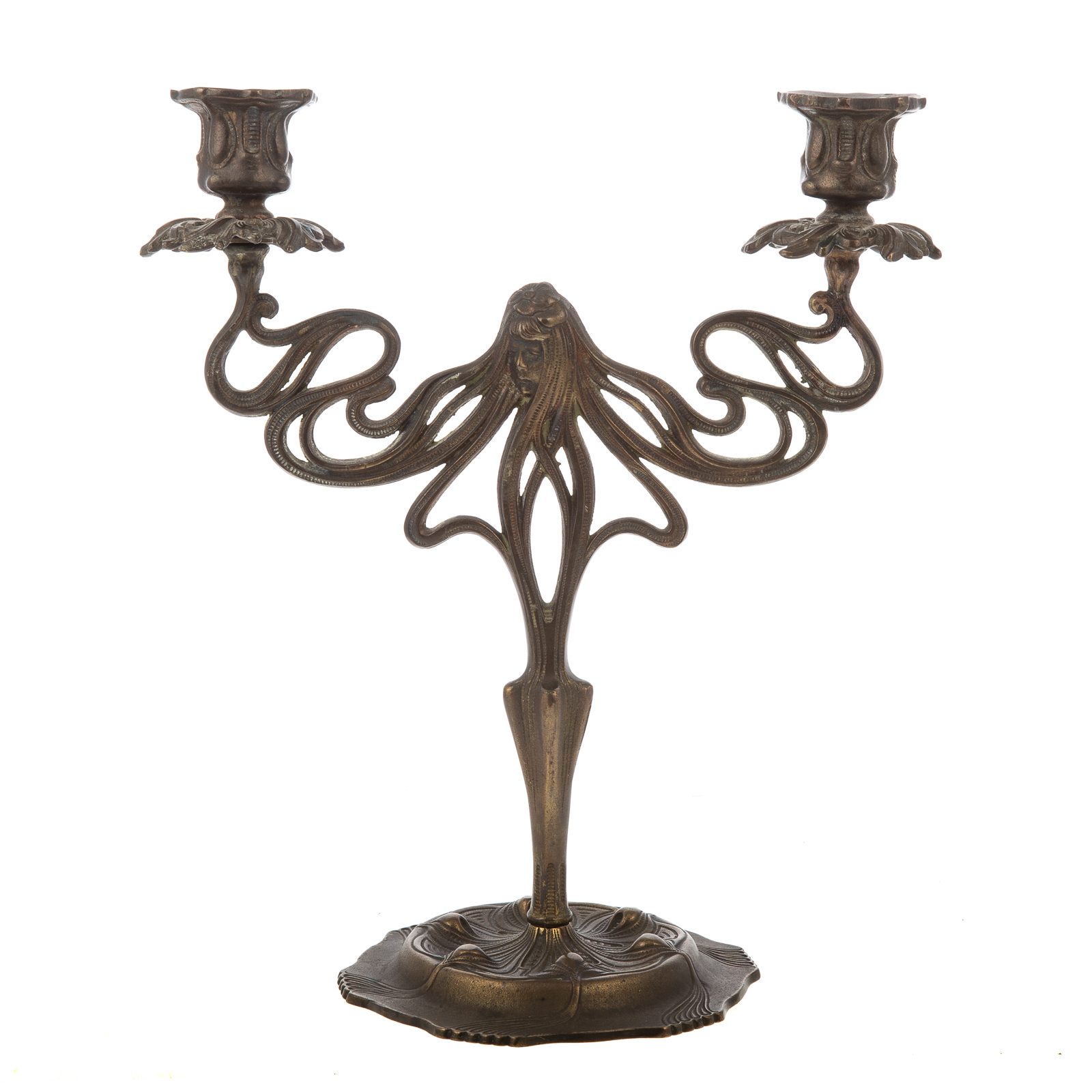 ART NOUVEAU BRONZE CANDELABRUM 36a3b4