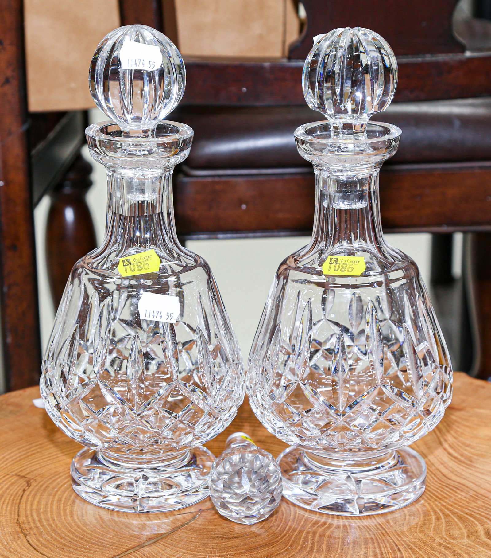 TWO WATERFORD DECANTERS With additional