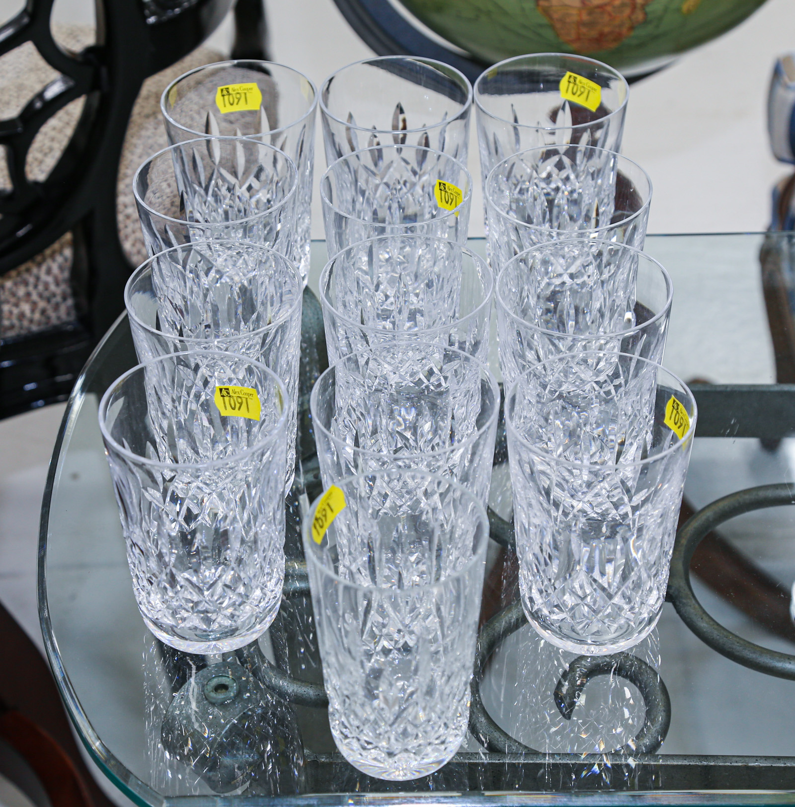 13 WATERFORD "LISMORE" WATER GLASSES