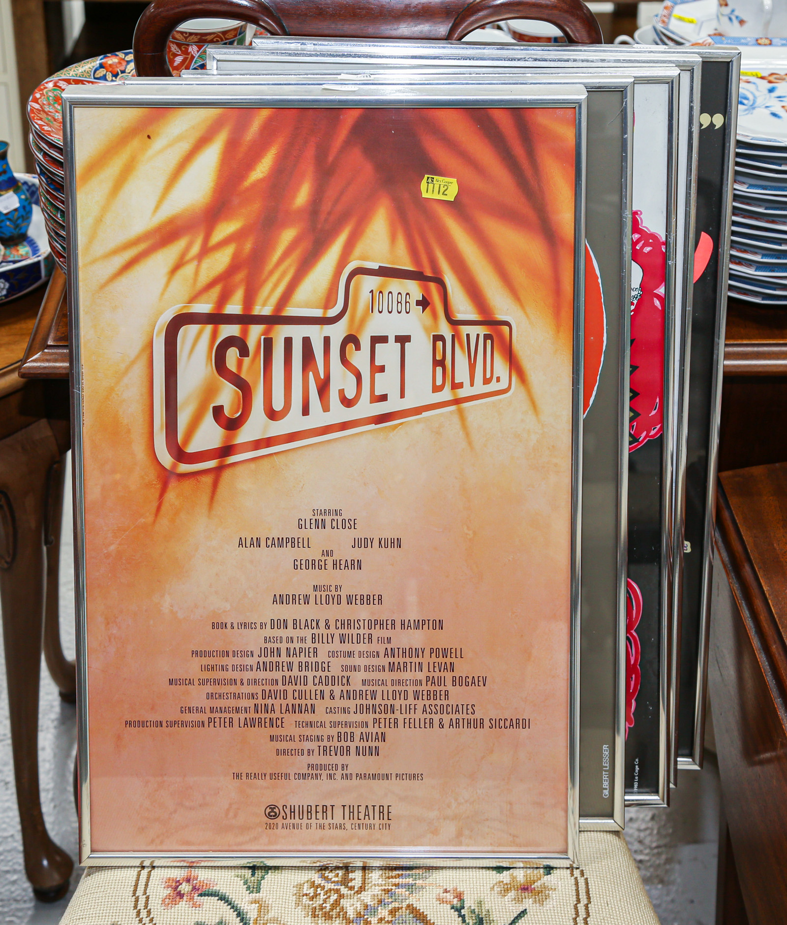 FIVE FRAMED BROADWAY POSTERS Including