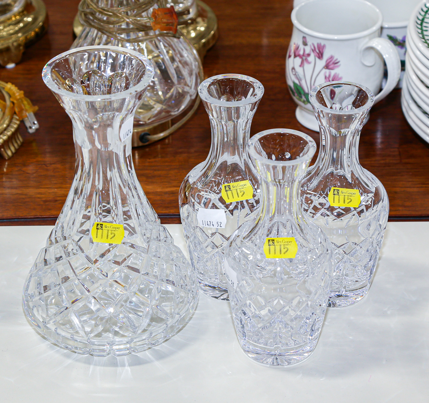 FOUR WATERFORD VASES Three measure 36a418