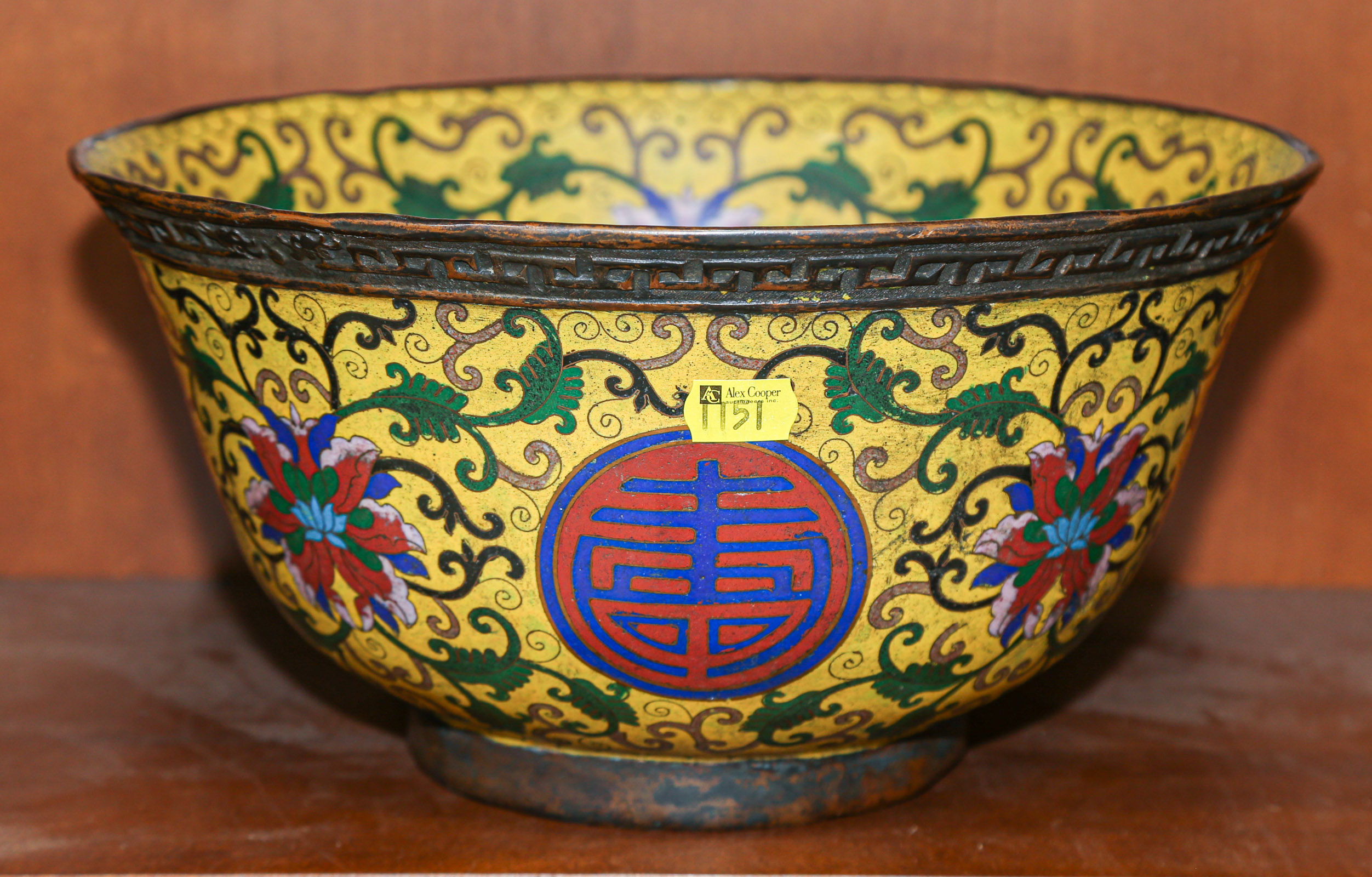 CHINESE CLOISONNE PUNCH BOWL 19th 36a456