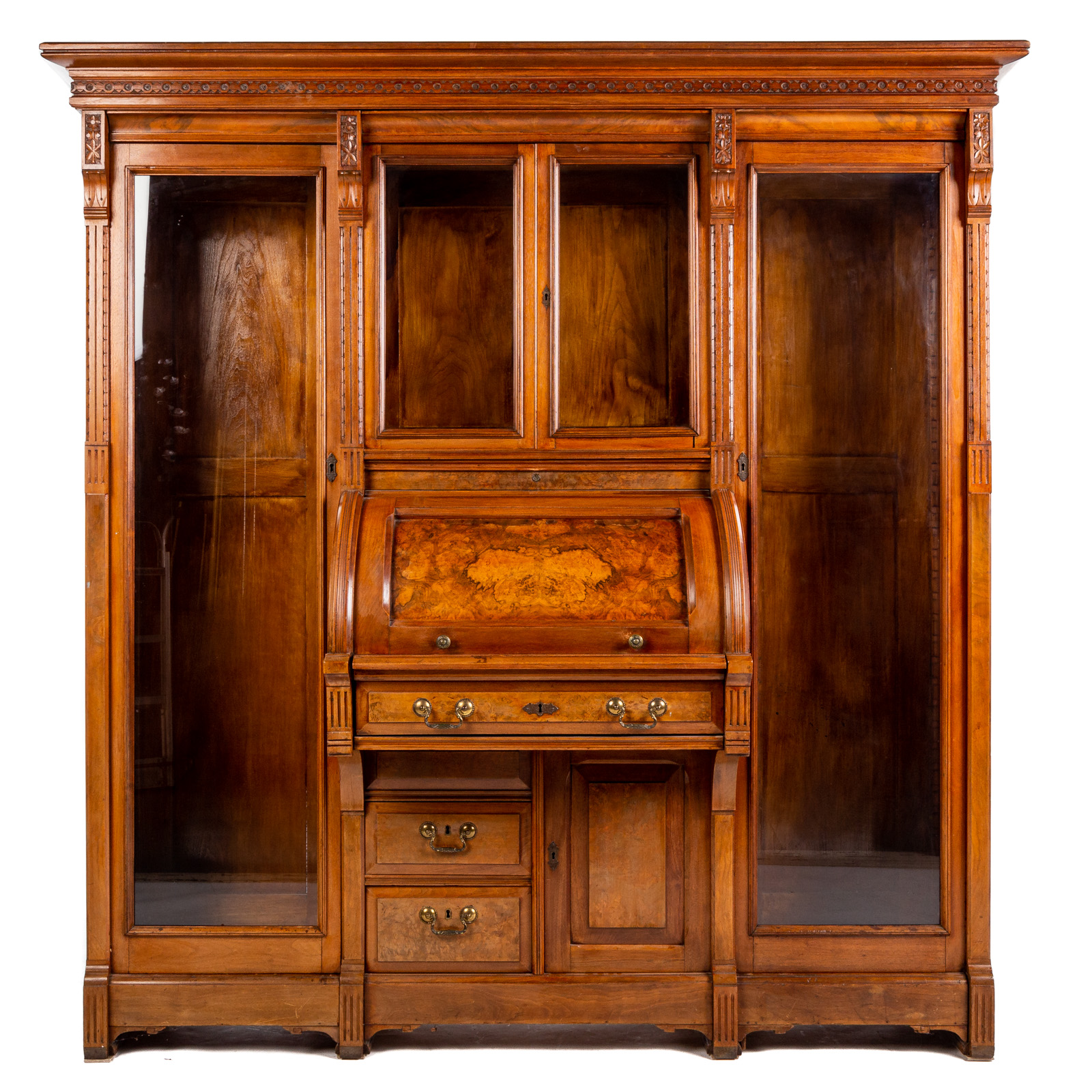 VICTORIAN WALNUT CYLINDER DESK