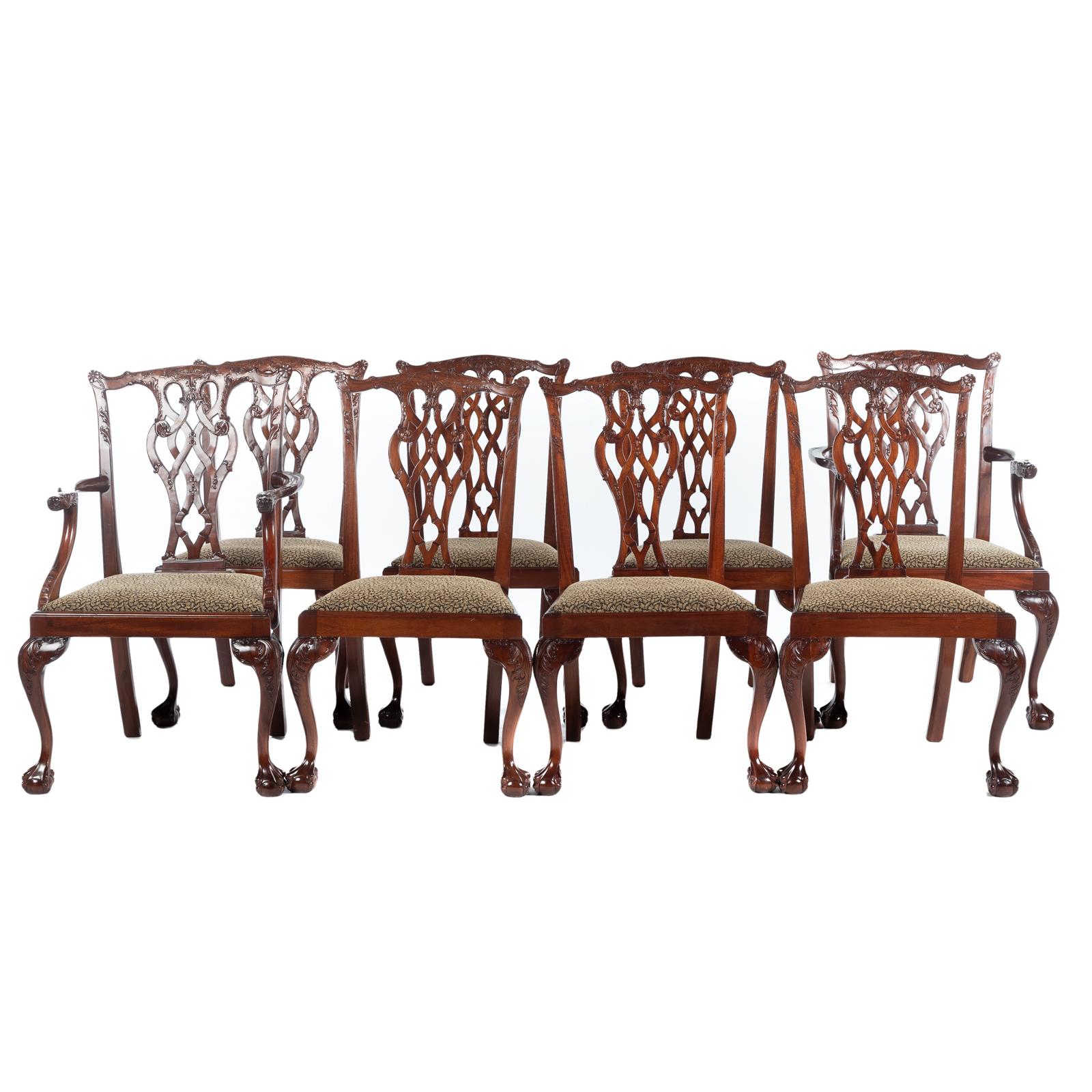 EIGHT CHIPPENDALE STYLE MAHOGANY 36a4e4