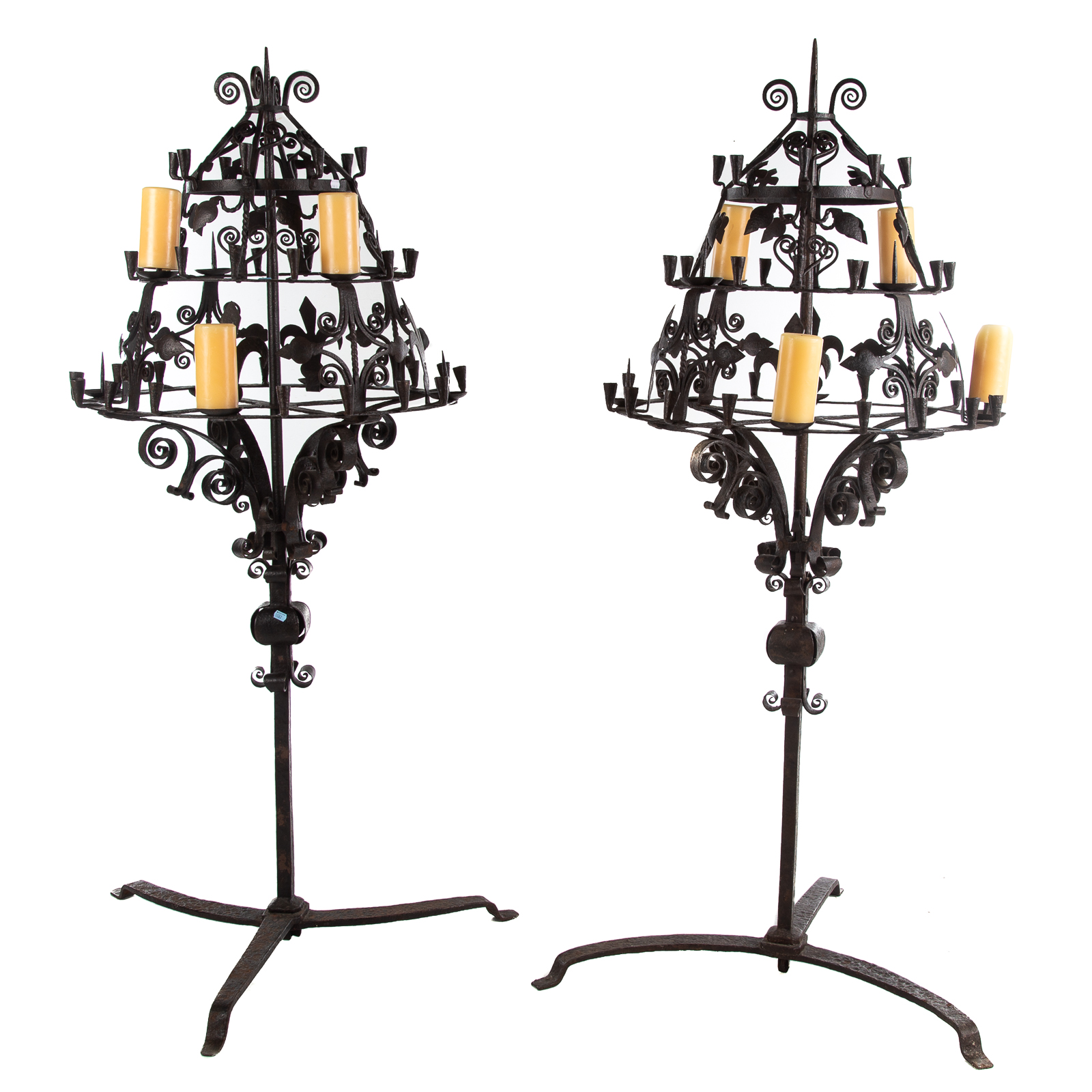 A PAIR OF LARGE GOTHIC STYLE FORGED 36a4f6