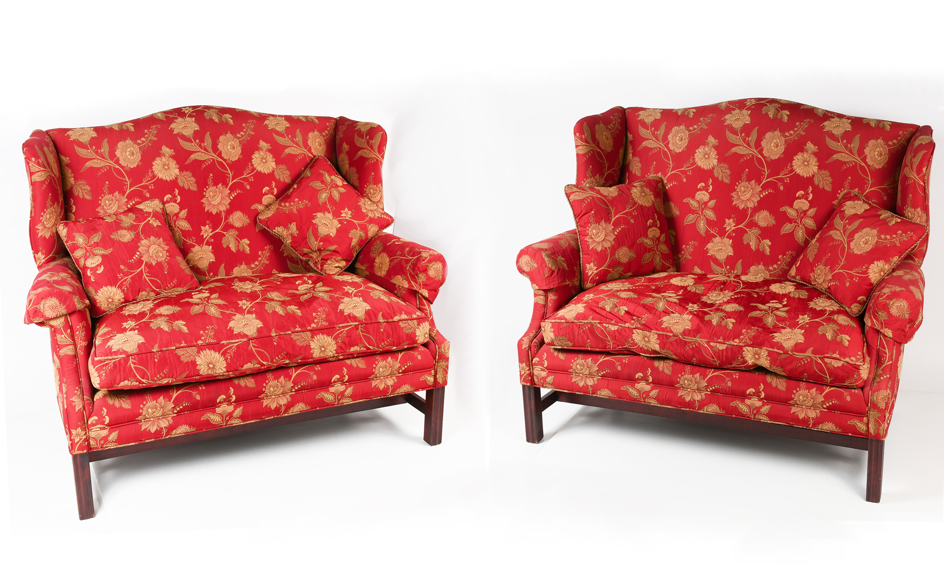 PAIR OF MODERN WINGBACK SETTEES  36a4fe