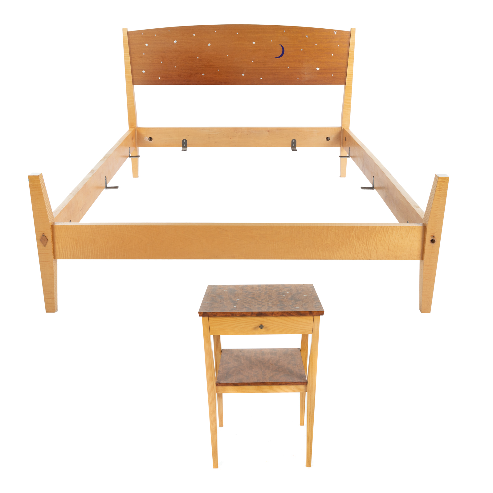 CONTEMPORARY TIGER MAPLE BED &