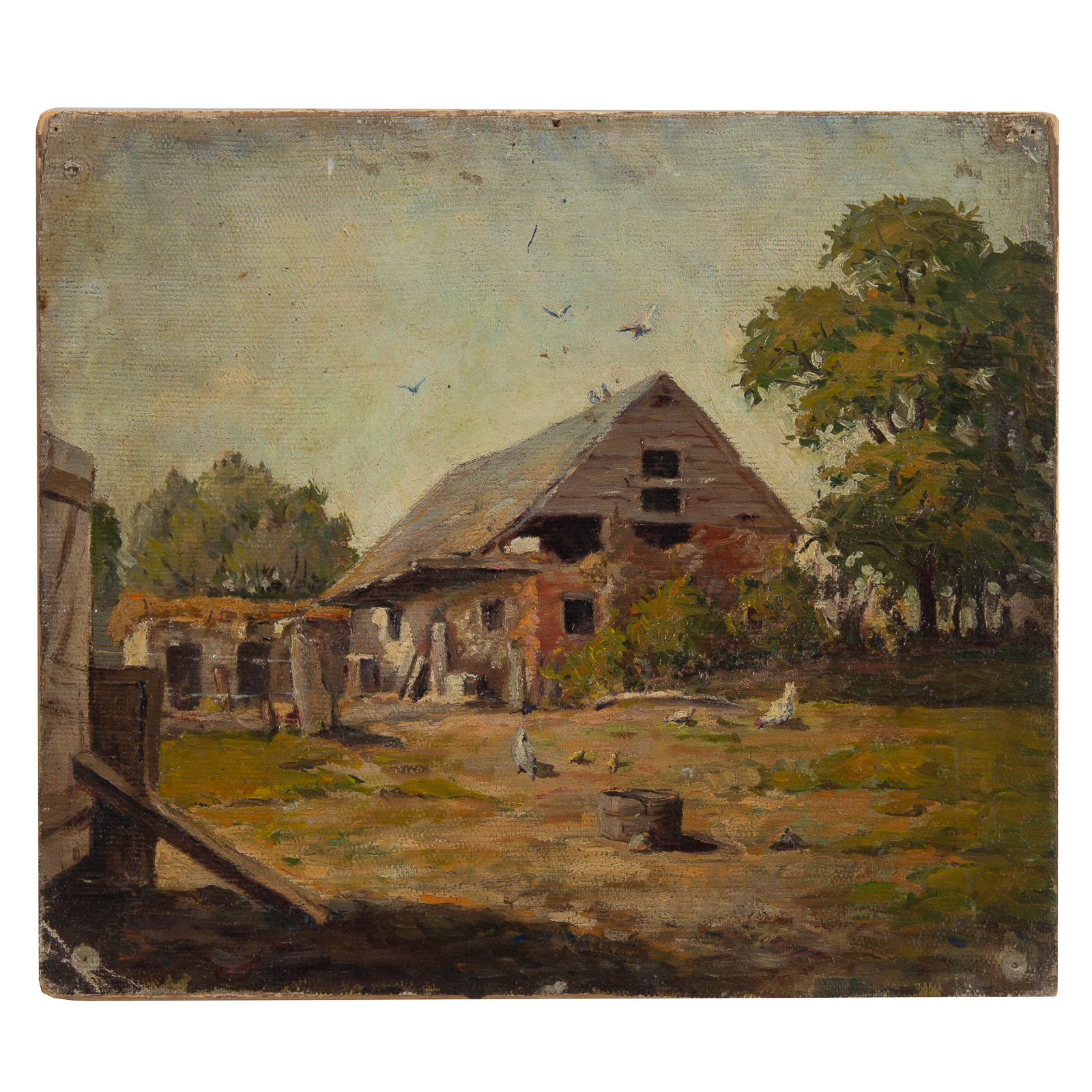 LOUIS FEUCHTER. FARMYARD SCENE,