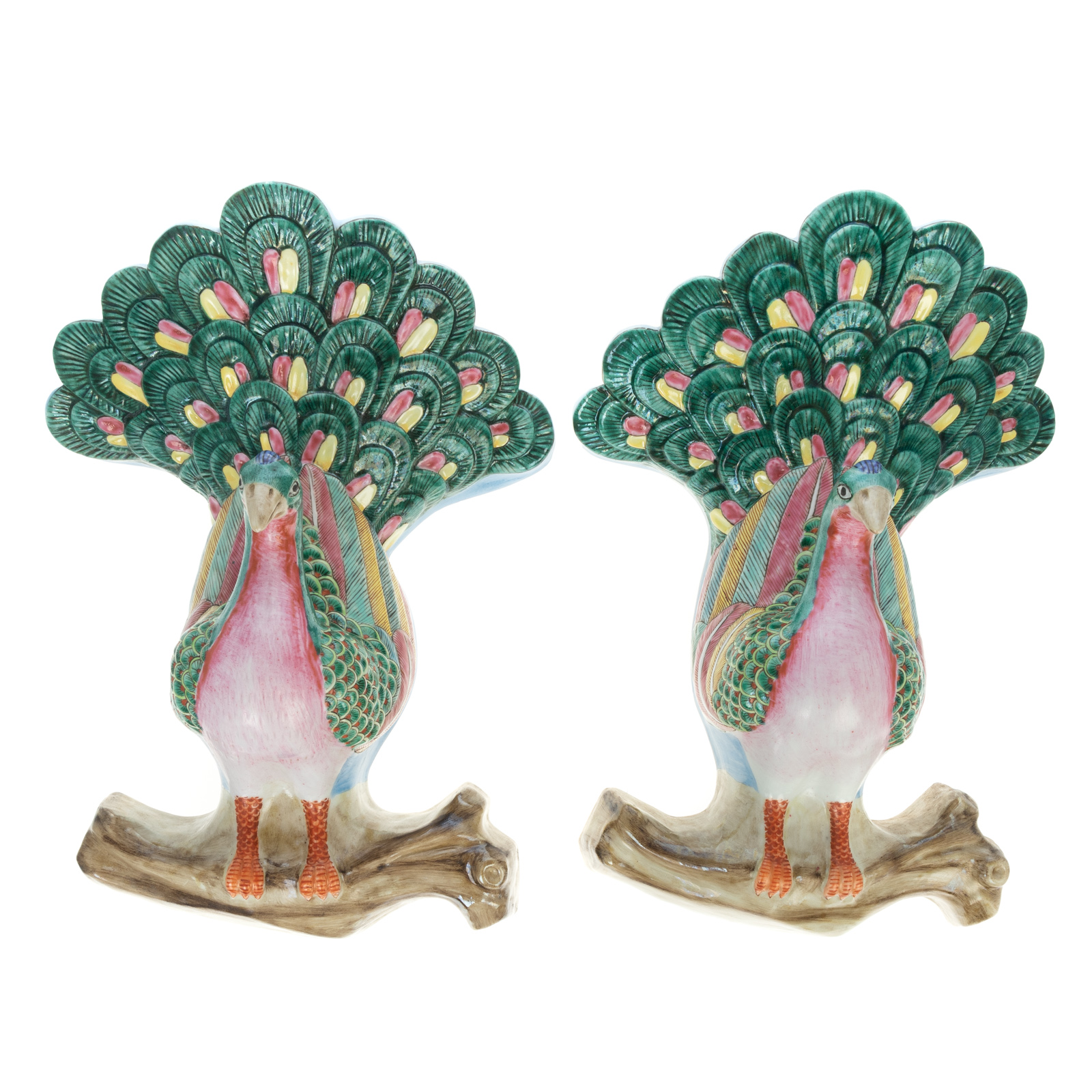 A PAIR OF CHINESE EXPORT PEACOCK 36a620